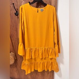 Chelsea28 Yellow Ruffle Midi Dress